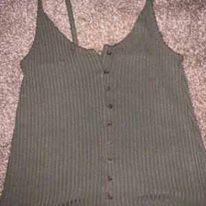 American Eagle Olive Green Button Down Tank